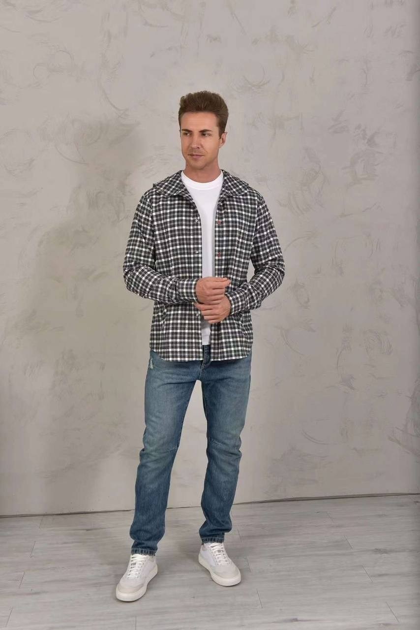 рубашка в клетку резервед,рубашка мужская в клетку,рубашка с капюшоном,рубашка с капюшоном мужская,рубашка с капюшоном kiton