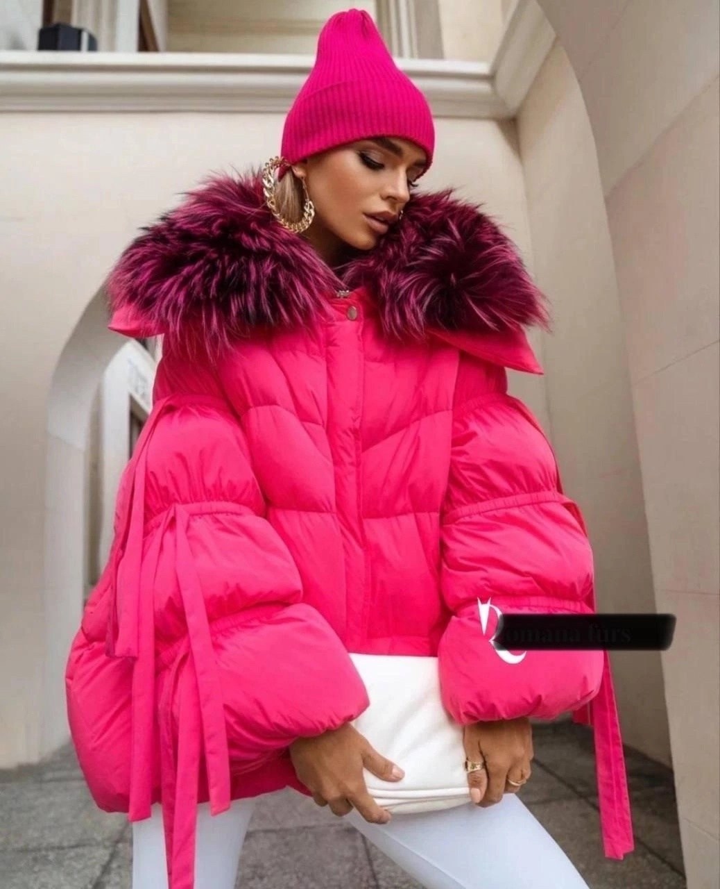 модные пуховики,стильные пуховики,розовый пуховик,женские пуховики,пуховики с мехом