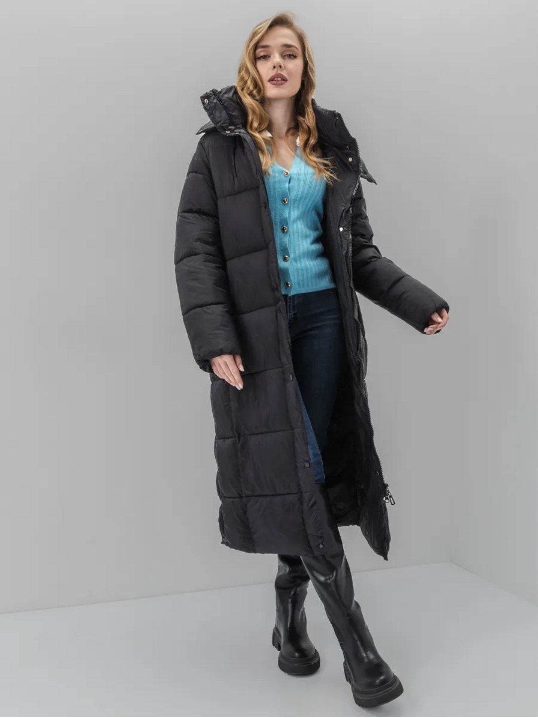 модные пуховики,пуховик женский,пуховик черный,пуховик удлиненный,пуховик