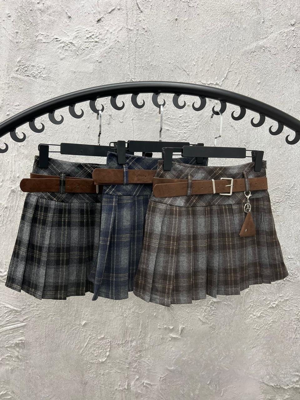 юбка с поясом,юбка в клетку,юбка,юбки женские,юбка модная