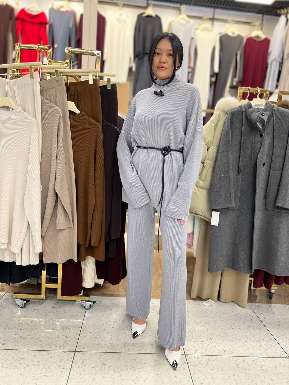 трикотажные костюмы,вязаные костюмы,костюмы брючные,женский вязаный костюм,костюм из кашемира