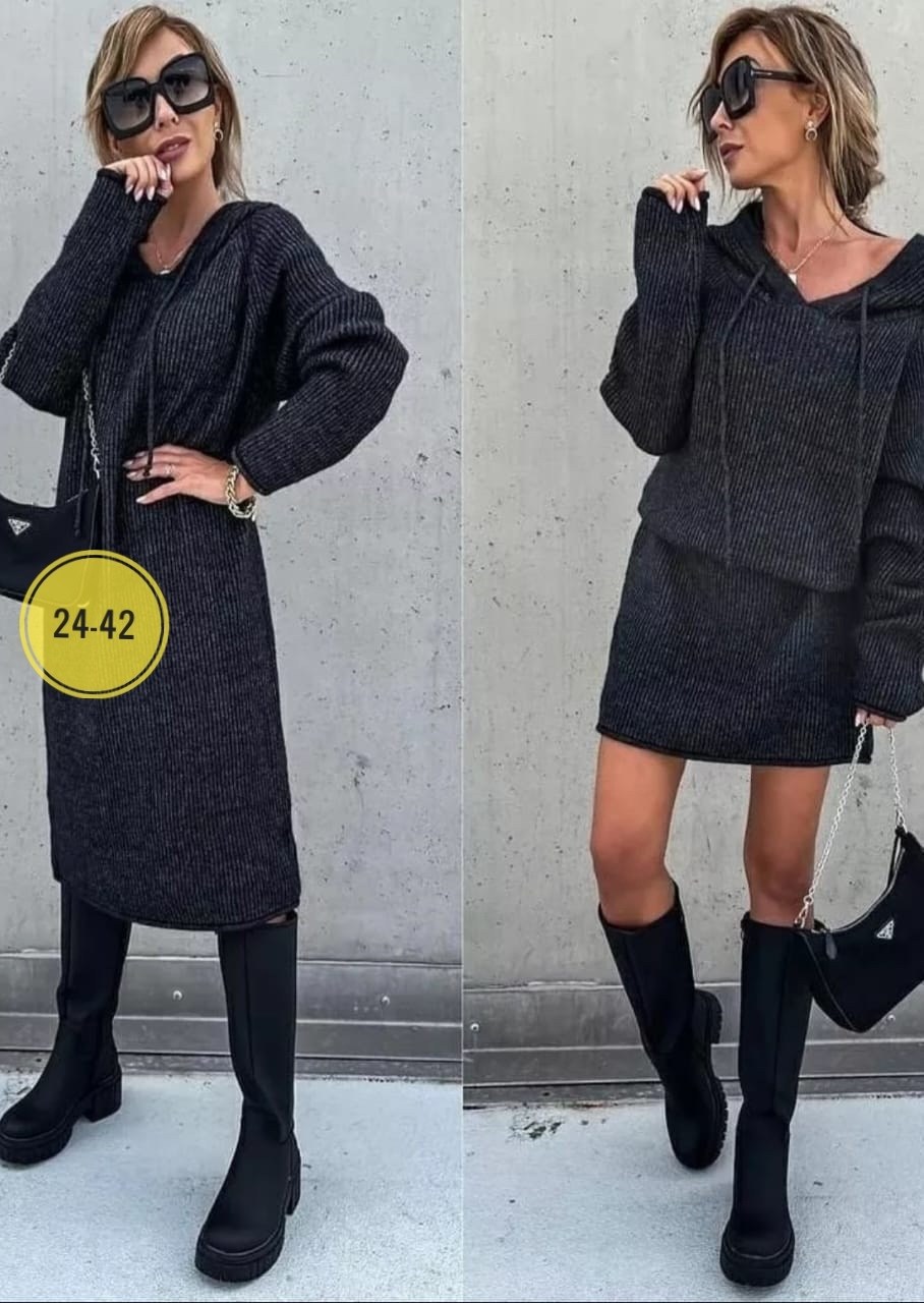 вязаное платье туника,платье вязаное,платья с капюшоном,платье вязаное теплое,платье теплое