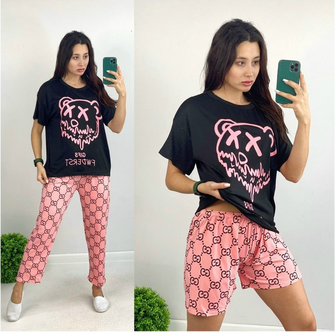 домашняя одежда пижама,пижама женская тройка,пижама женская,пижама комплект,домашний костюм пижама