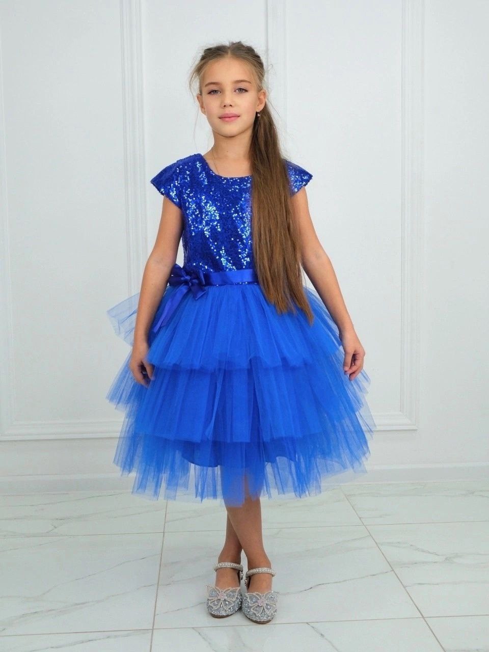 платье для девочек на праздник,синее праздничное платье для девочки,нарядное платье,платье на девочку,платье звездочки для девочки