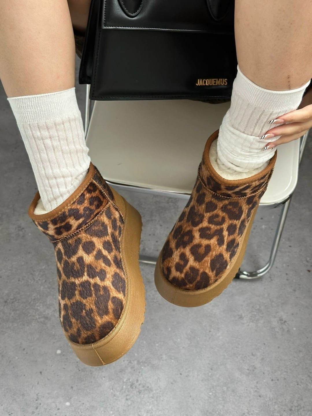 угги женские,,леопардовые угги, женская,зимние угги