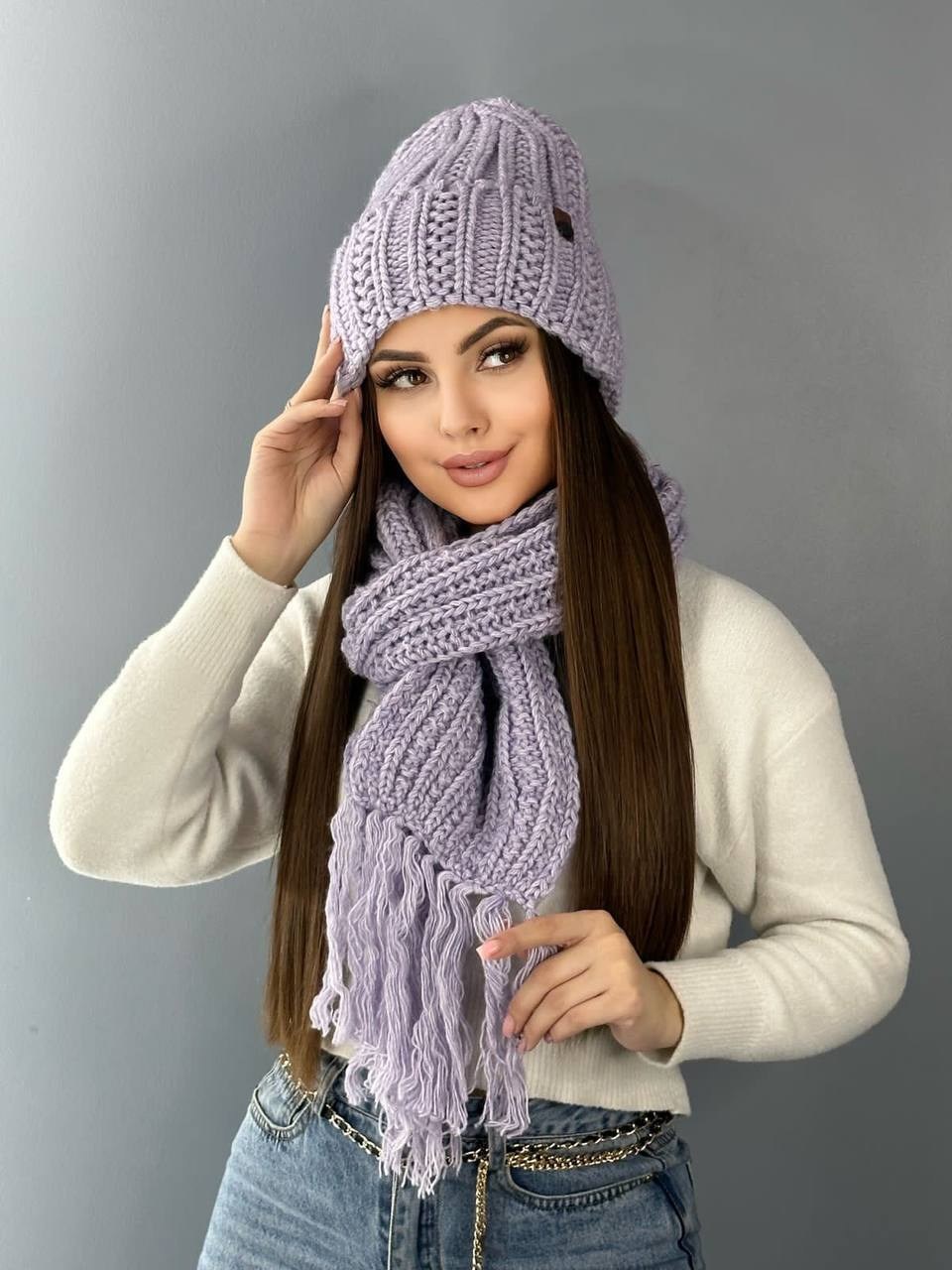 комплект шапка вязаная зимняя с шарфом,комплект женский шапка и шарф,комплект шапка шарф,комплект шапка вязаная,женский комплект шапка