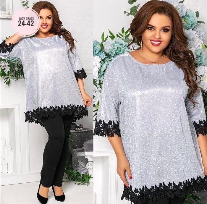 нарядная туника,туника большие размеров,туника женская,туника с люрексом,туника для полных