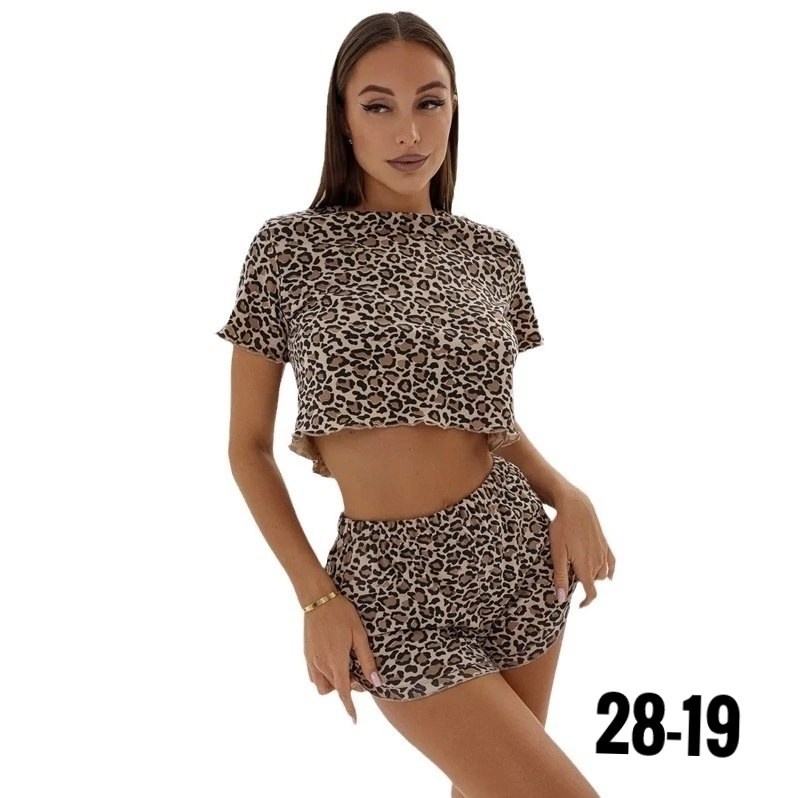 пижама с шортиками,пижама женская,пижама женская с шортам,пижама женская с шортами леопард,пижама шортами