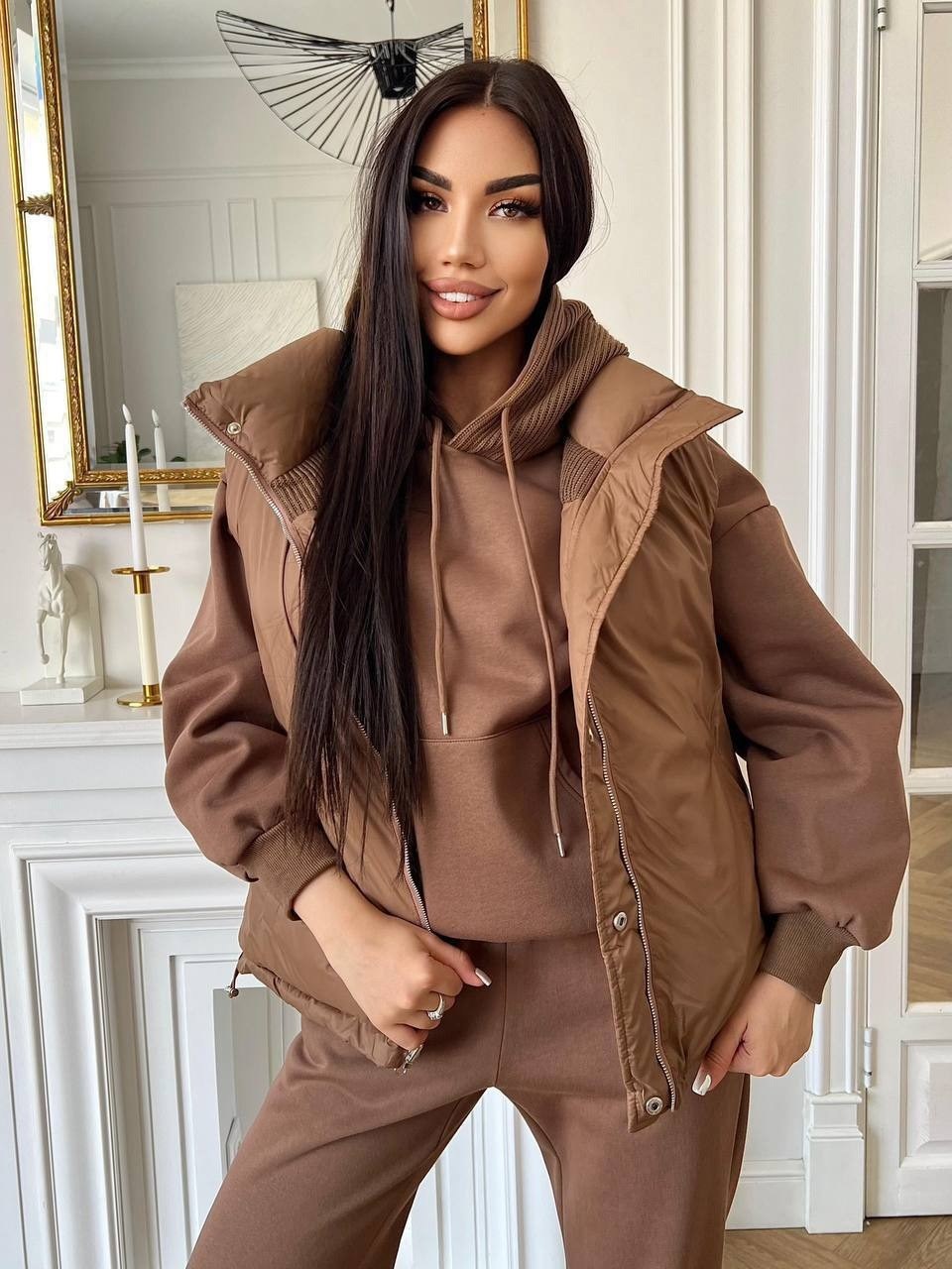 костюм женский на флисе,теплый костюм,жилетка женская,теплый костюм тройка,cпортивный костюм женский на флисе