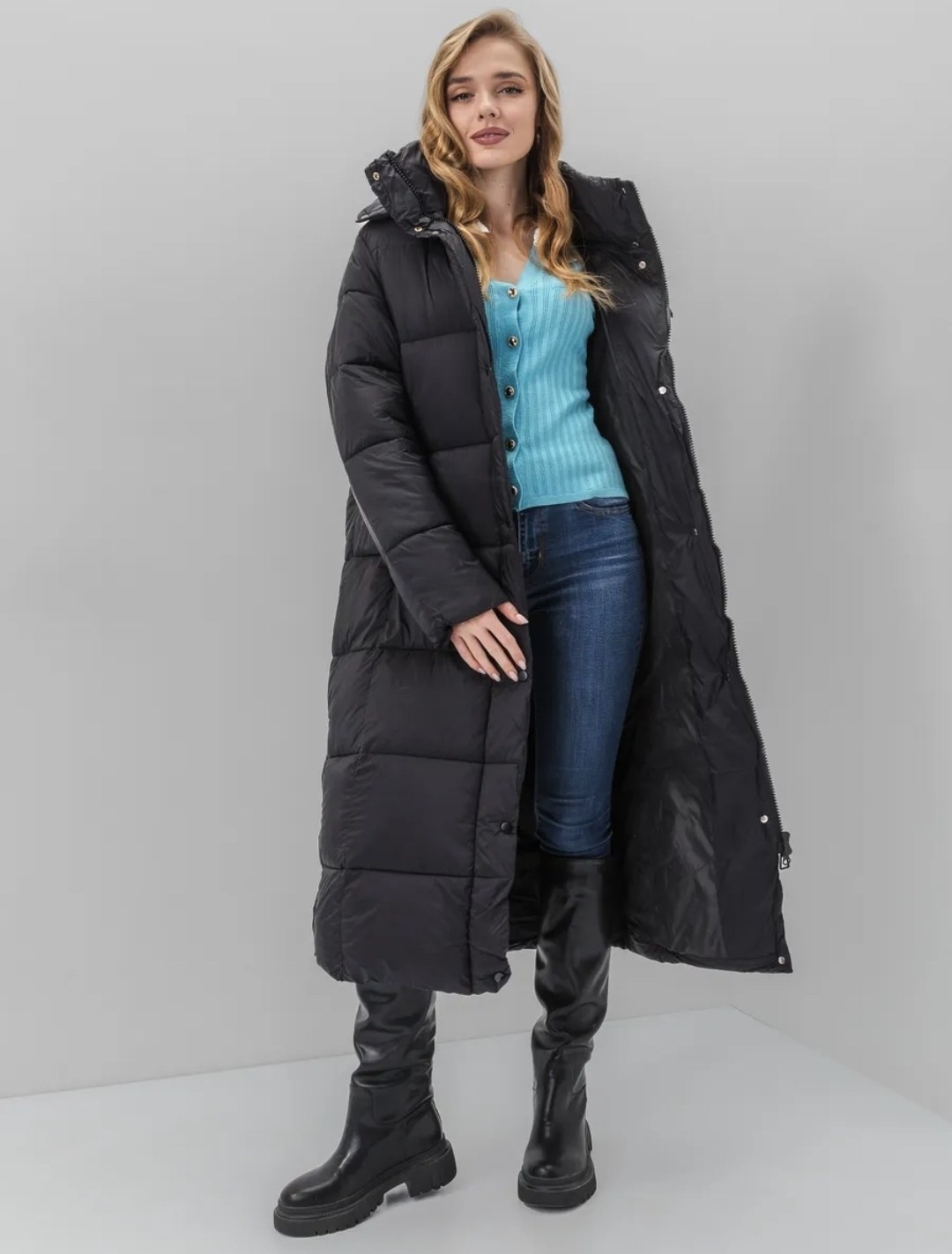 модные пуховики,пуховик женский,пуховик черный,пуховик удлиненный,пуховик