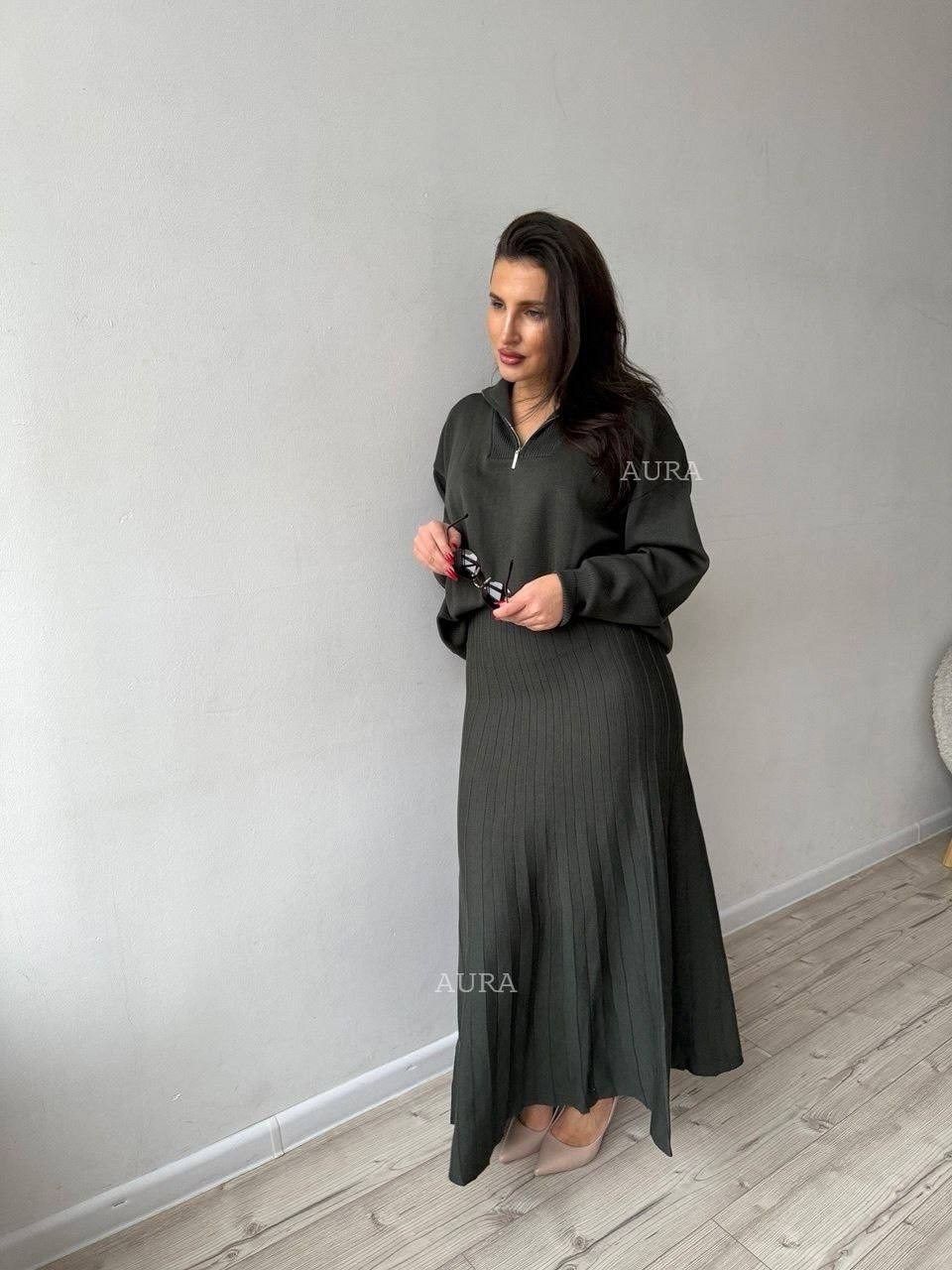 трикотажные костюмы,трикотажный костюм женский,костюм с юбкой плиссе,вязаные костюмы,костюм с юбкой вязаный