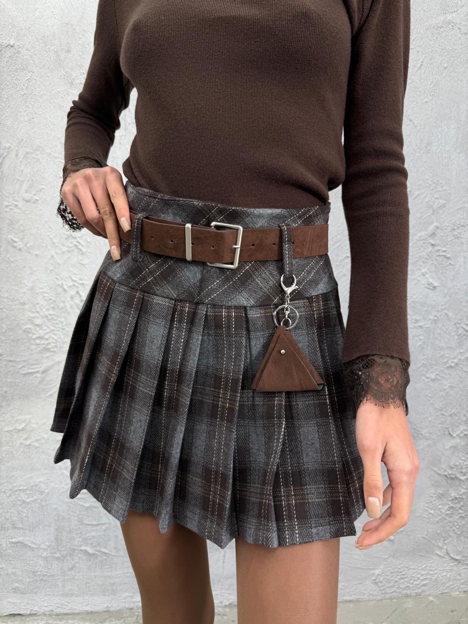 юбка с поясом,юбка в клетку,юбка,юбки женские,юбка модная
