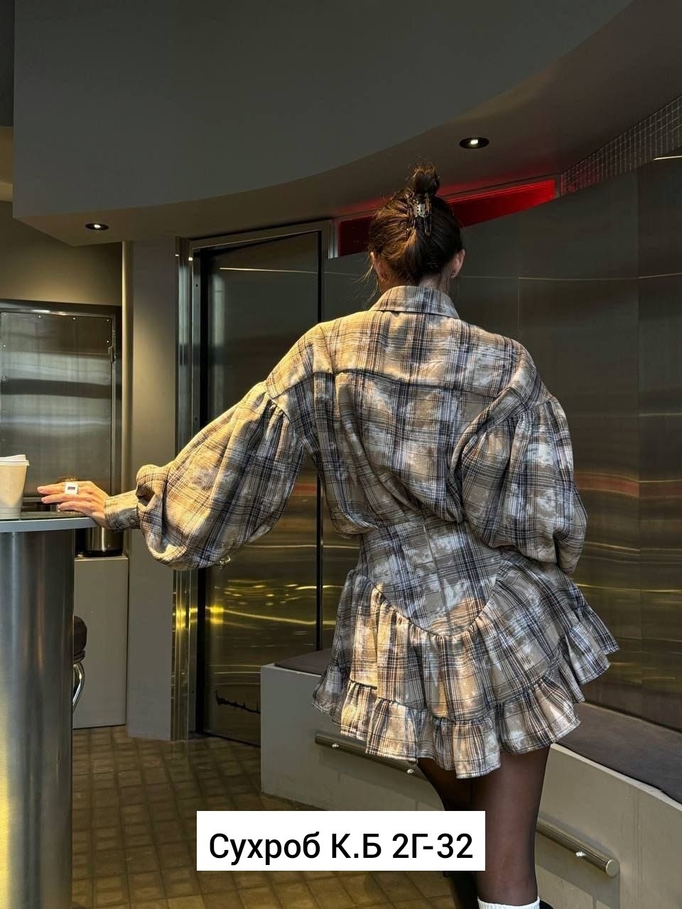 рубашка женская в клетку модная,женское платье в клетку,костюм с юбкой и рубашкой,костюм в клетку