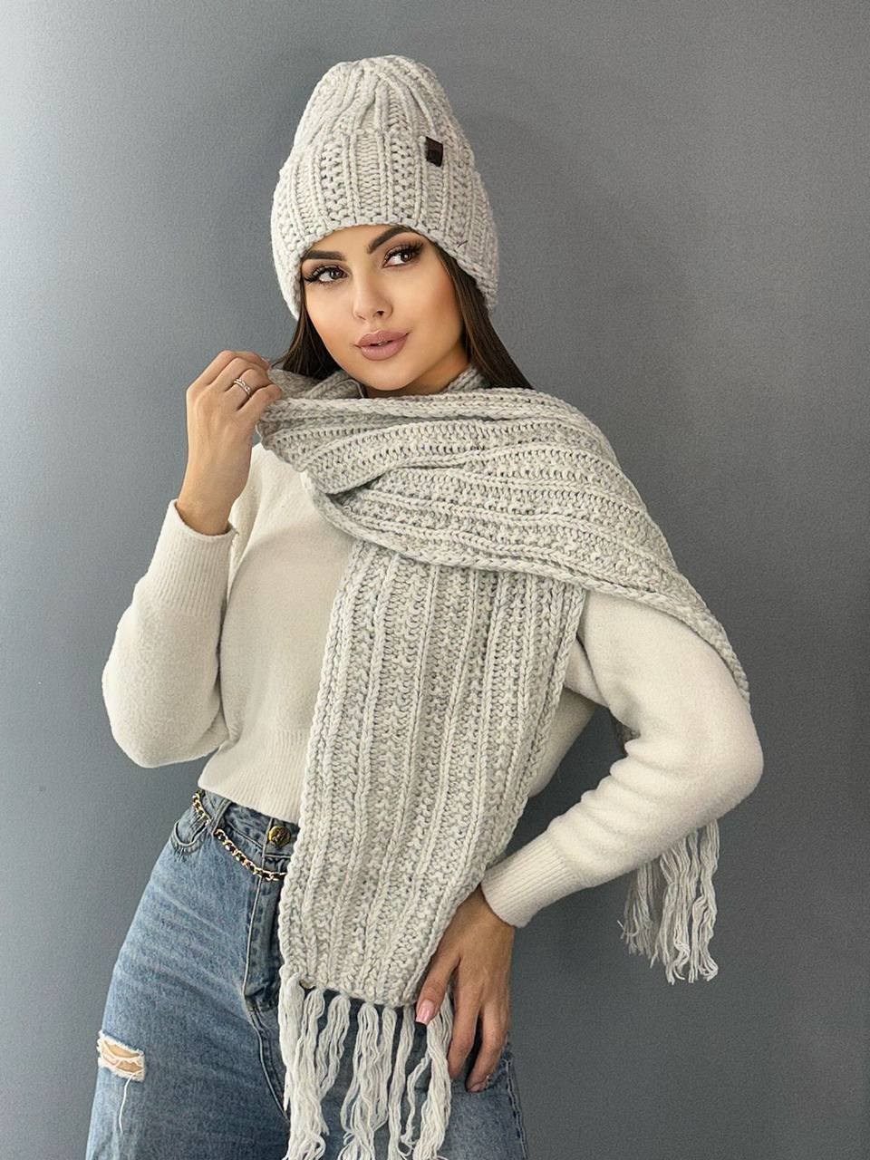 комплект шапка вязаная зимняя с шарфом,комплект женский шапка и шарф,комплект шапка шарф,комплект шапка вязаная,женский комплект шапка