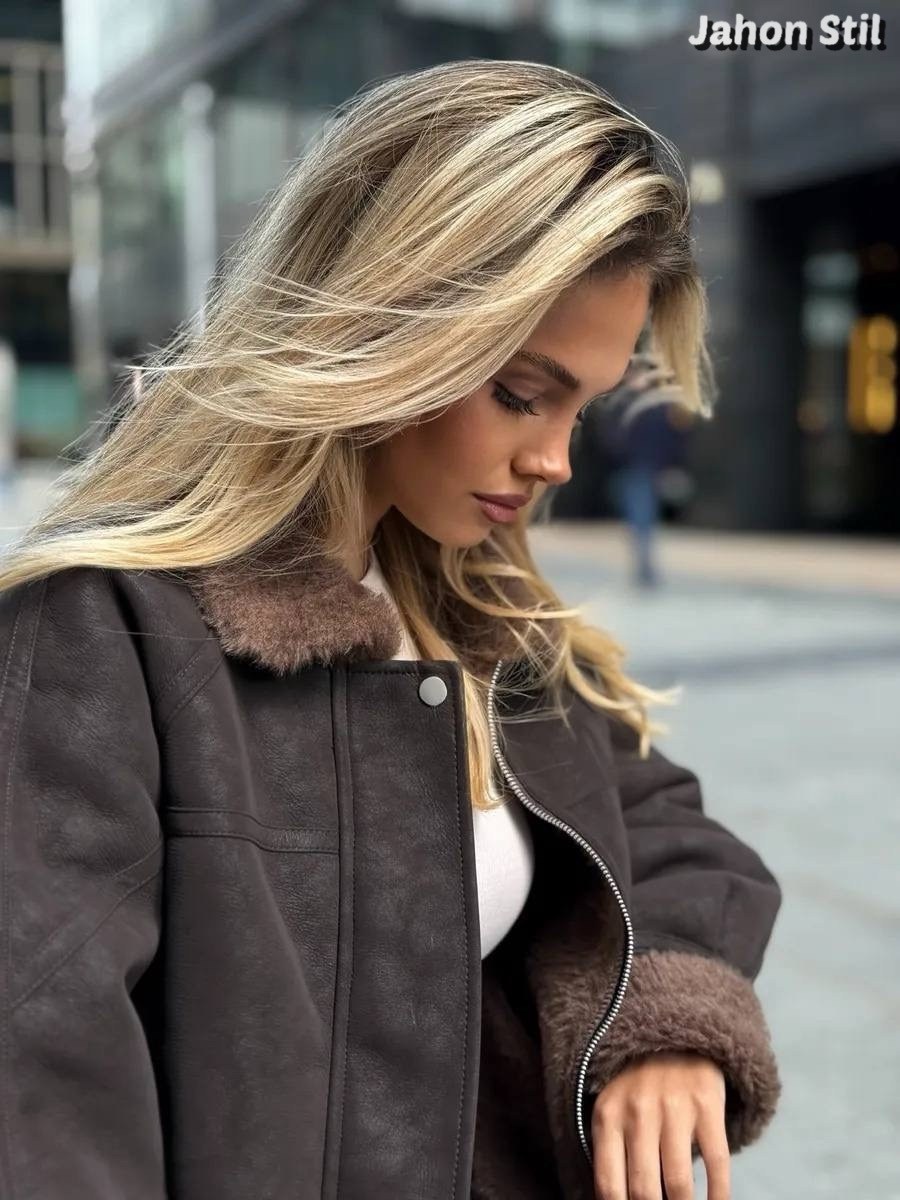 дубленка женская,стильная дубленка,дубленка авиатор,теплая куртка,дубленка эко