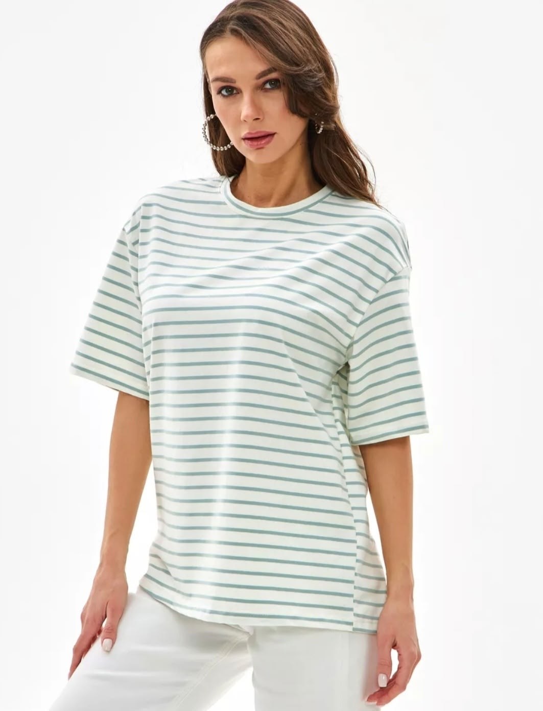 базовая женская футболка оверсайз,футболка оверсайз с принтом в полоску,футболка в полоску,футболка тельняшка, женская,футболка в полоску оверсайз