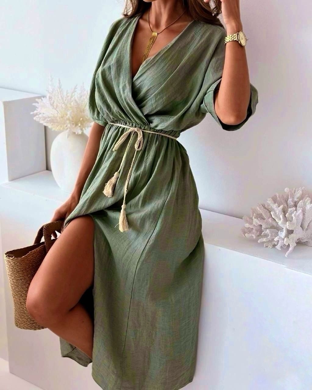 платье женское летняя стильная,платье женское модное,платье женский летний,платье с поясом,пляжное платье