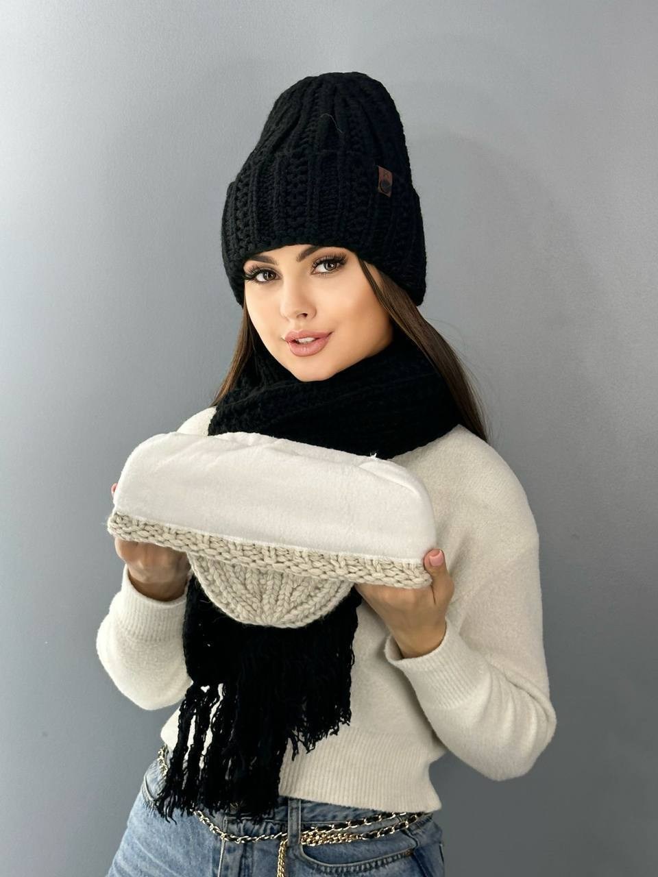 комплект шапка вязаная зимняя с шарфом,комплект женский шапка и шарф,комплект шапка шарф,комплект шапка вязаная,женский комплект шапка