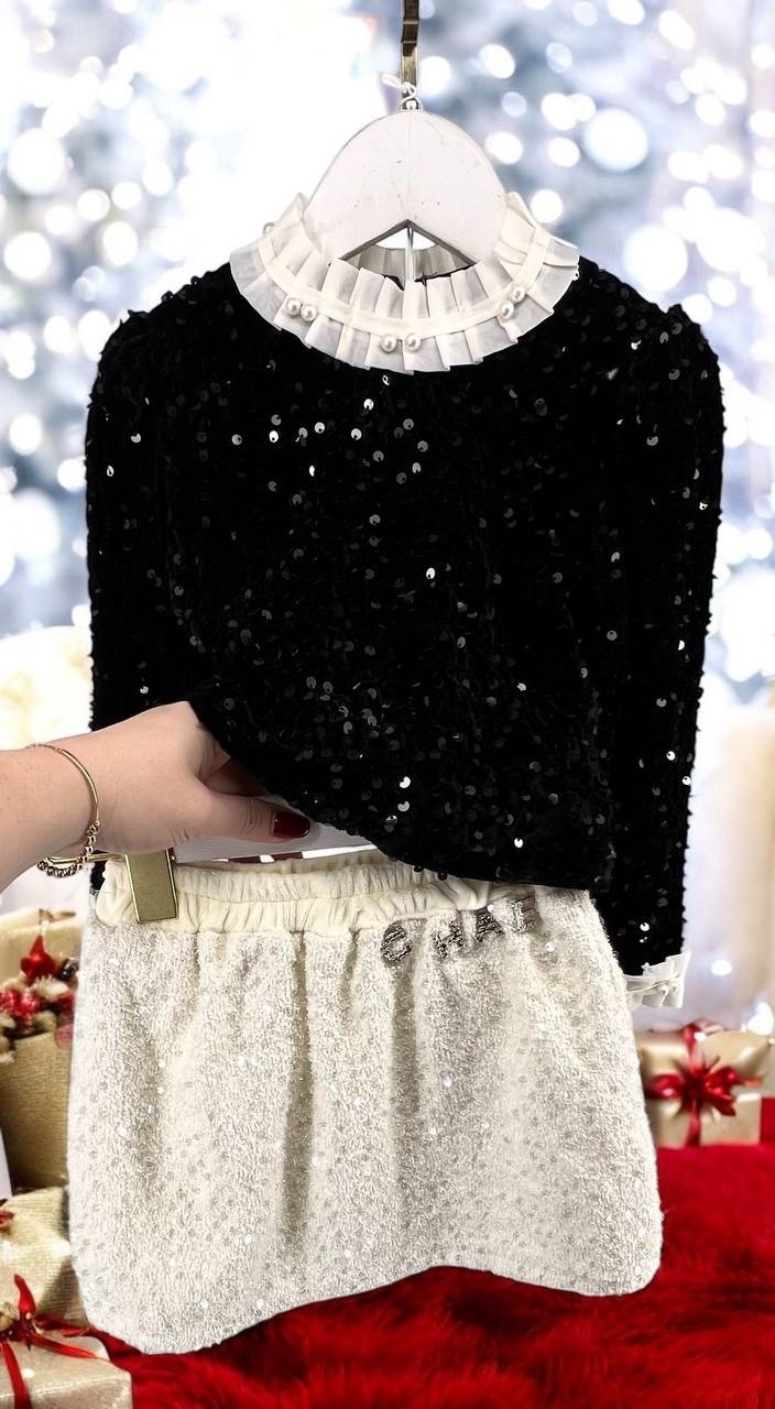 одежда для девочек,комплект одежды для девочки,юбка с пайетками,костюмы для девочки,модная