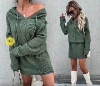 вязаное платье туника,платье вязаное,платья с капюшоном,платье вязаное теплое,платье теплое
