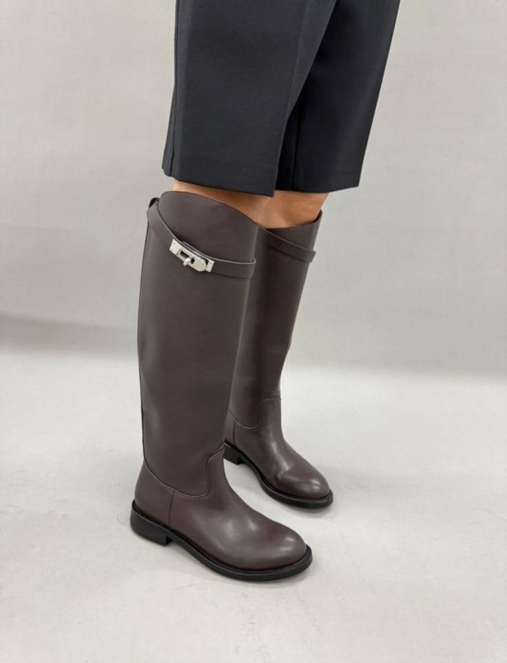 женские сапоги,сапоги hermes,сапоги гермес коричневые,стильные сапоги,модные сапоги