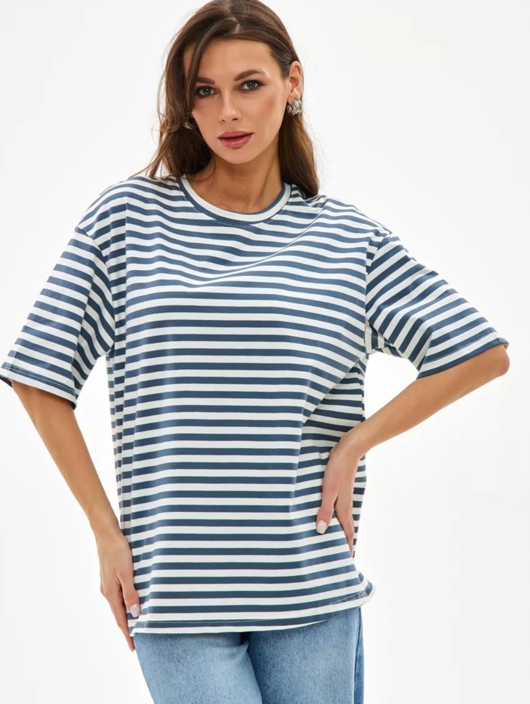 базовая женская футболка оверсайз,футболка оверсайз с принтом в полоску,футболка в полоску,футболка тельняшка, женская,футболка в полоску оверсайз