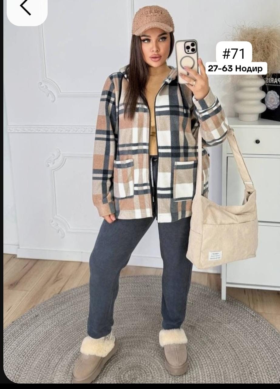 кофта женская,рубашка теплая в клетку оверсайз,рубашка женская,,рубашка теплая