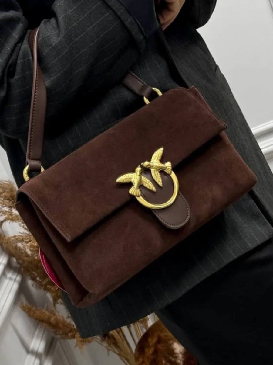 замшевая сумка pinko,сумки pinko,женская сумка pinko,замшевая сумка,сумка pinko коричневый