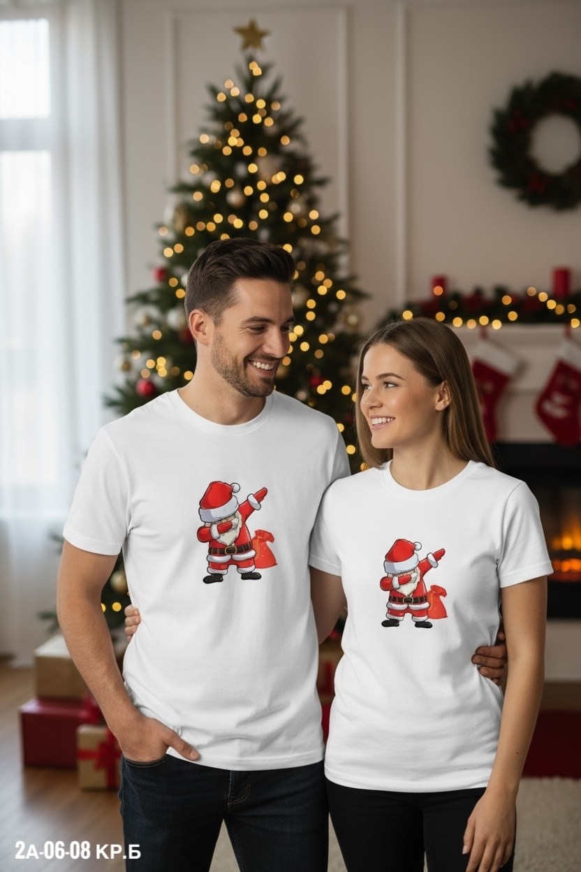 новогодние футболки,парные новогодние футболки,футболки для пар,футболка новогодняя с принтом,семейные футболки
