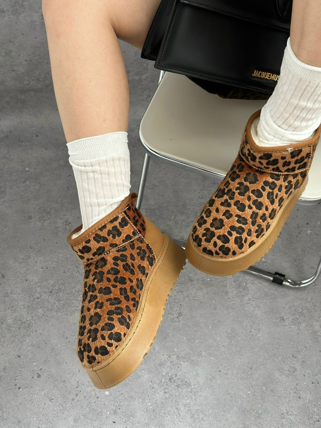 угги женские,,леопардовые угги, женская,зимние угги