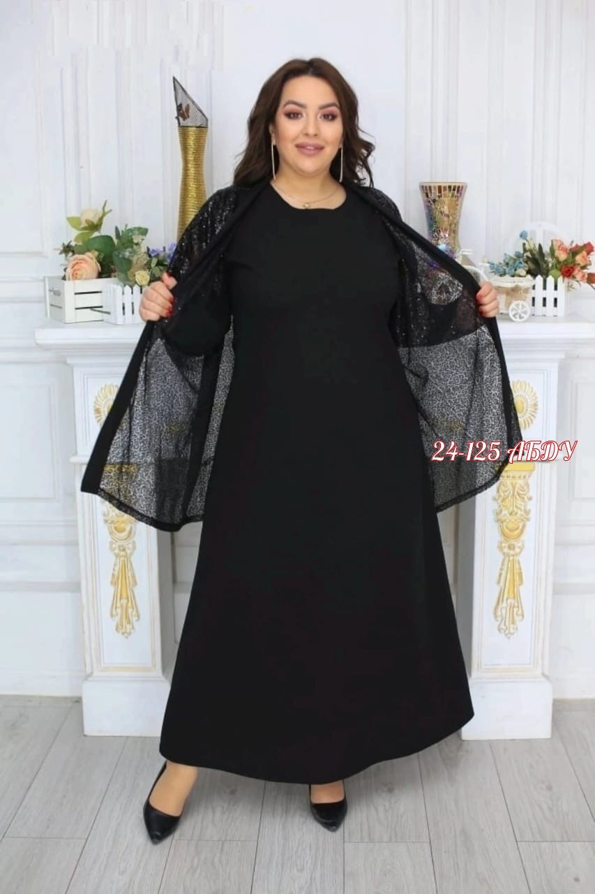 одежда больших размеров,платье большие размеры,платье с накидкой,костюмы двойки,креповая накидка