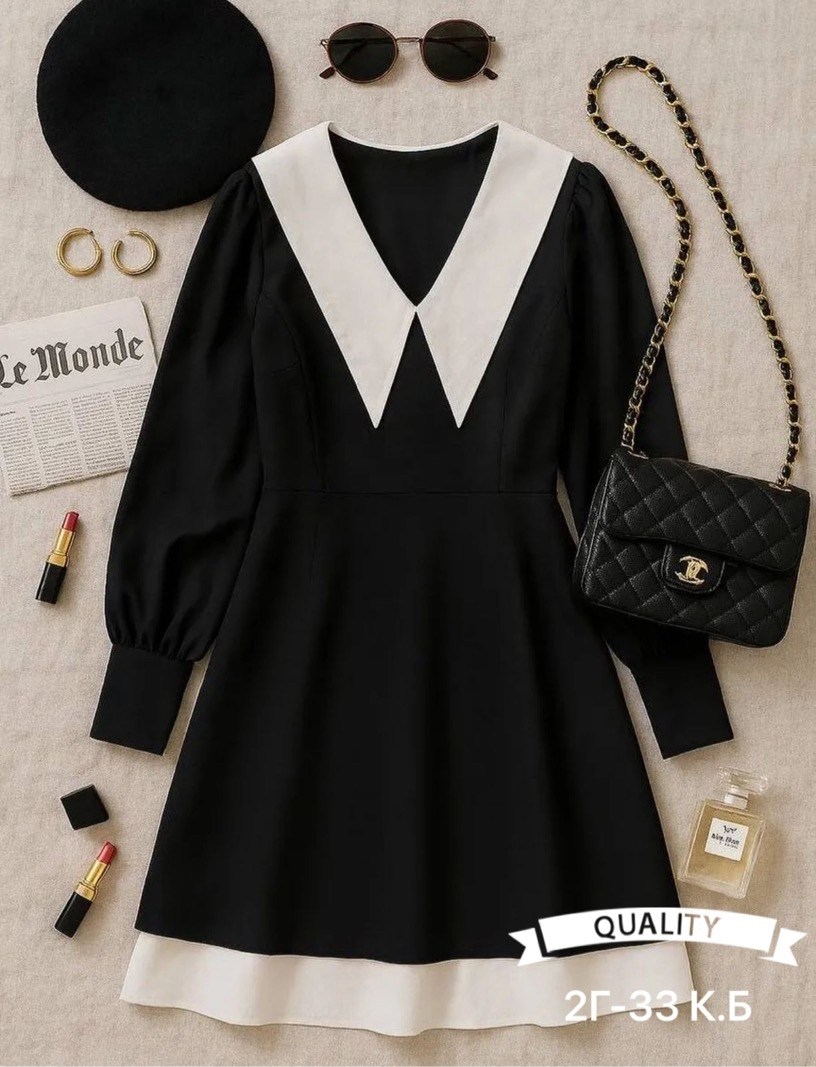 черное платье с белым воротником,платье с воротником,школьное платье,платье женская,платье женское с воротником