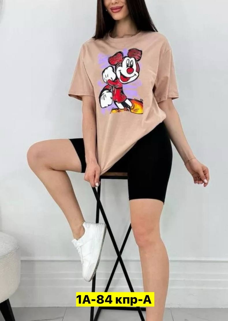 футболка женская с рисунком,футболки оверсайз женские,костюмы двойки, оптом,костюм женский футболка
