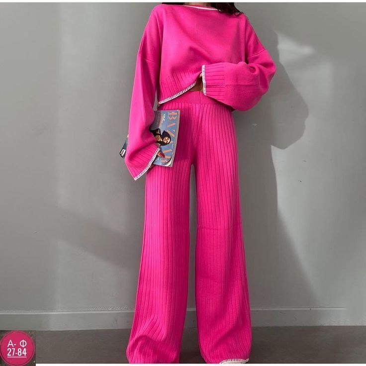 женский трикотажный костюм из двух предметов,модные костюмы,трикотажные костюмы,костюм с брюками,костюмы женские