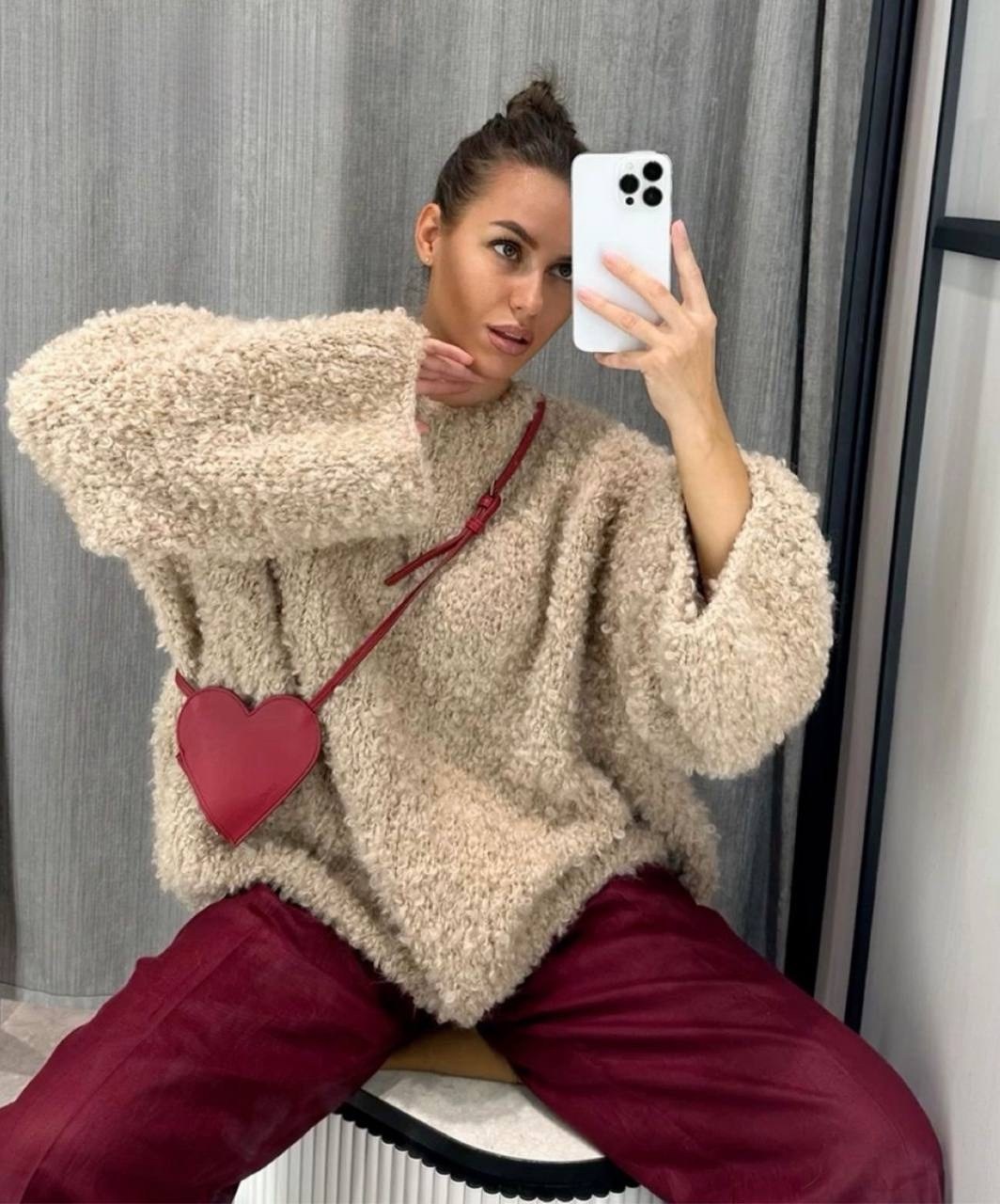 стильная кофта,джемпер оверсайз,свитер зимний оверсайз,кофта вязаная,свитер