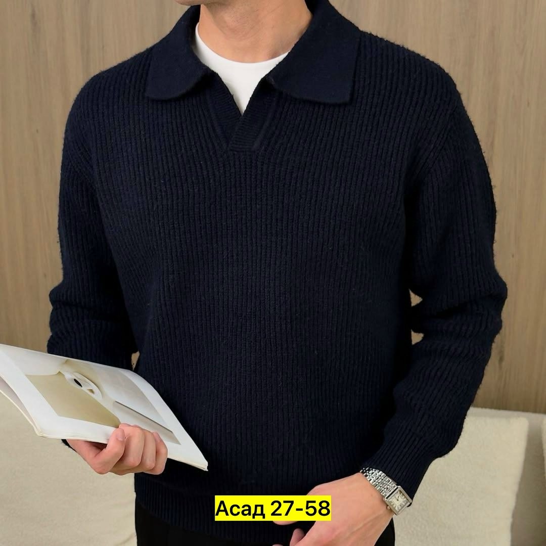 свитер поло,повседневный джемпер,свитер,свитера мужская,свитер с воротником поло