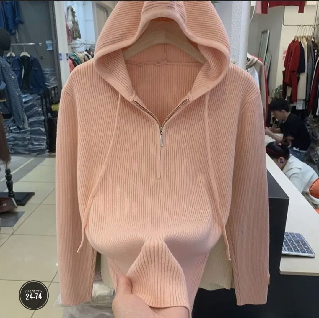 женский свитер с капюшоном,трикотажный свитер с капюшоном,женские однотонные толстовки,модные свитера,свитера с капюшоном