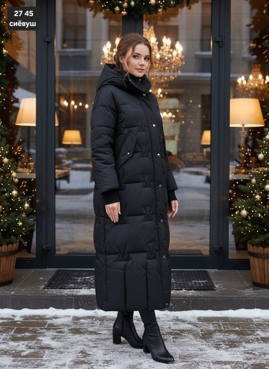 удлиненный пуховик,пуховик,длинные пуховики,женские пуховики,пуховик зимний длинный с капюшоном monomir