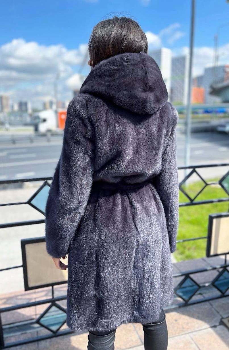 шуба норковая с капюшоном,шубы норковые,шуба норка,норковая шуба графит,шуба норковая женская