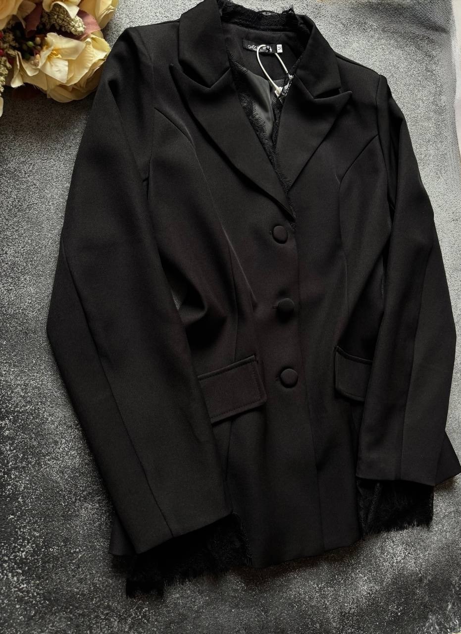 жакет с кружевом,жакет с кружевными вставками,кружевной блейзер,элегантный блейзер