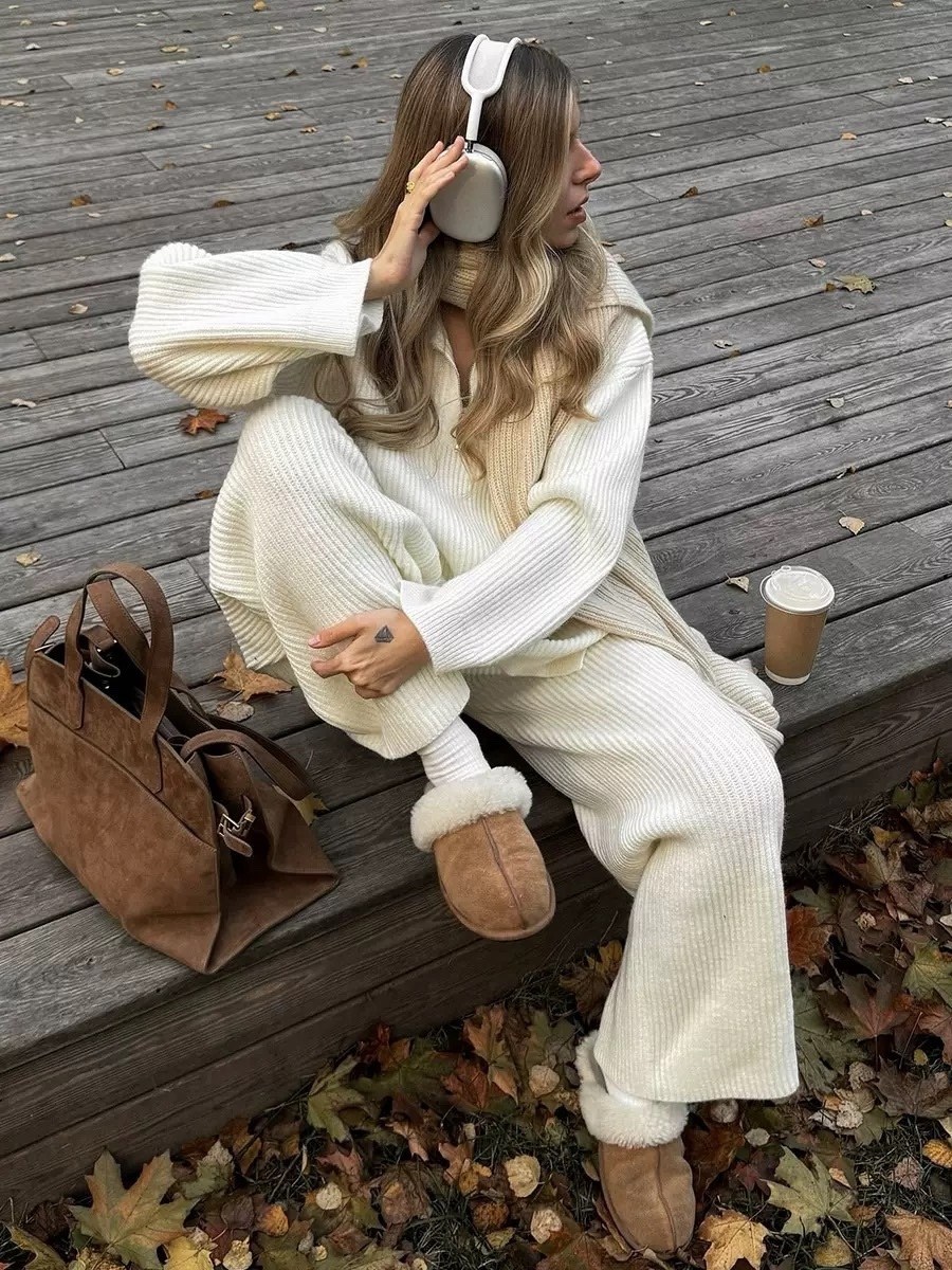 стильные костюмы,трикотажные костюмы,элегантные образы,костюмы брючные,женский костюм вязаный