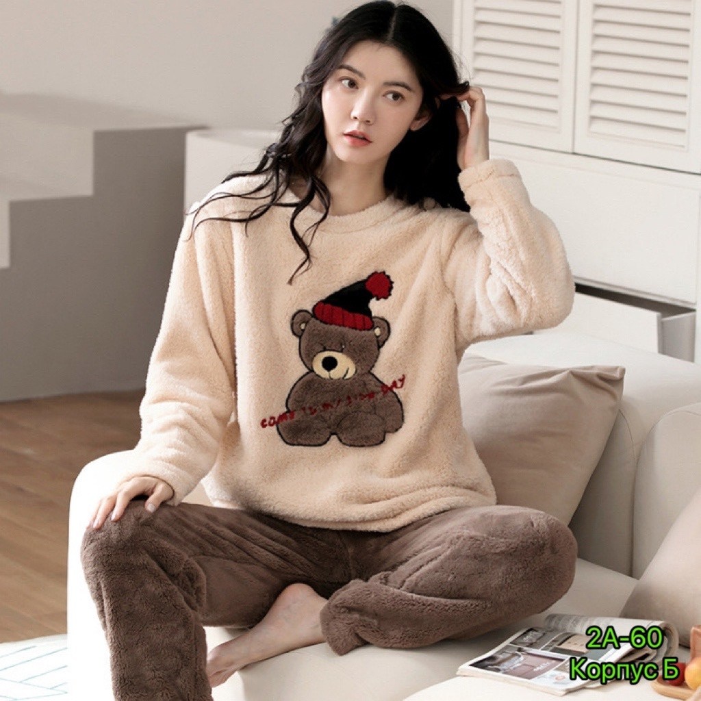 пижама женская со штанами теплая домашняя плюшевая,теплая пижама костюм домашний,пижама теплая домашняя,пижама плюшевая теплая со штанами,теплая пижама