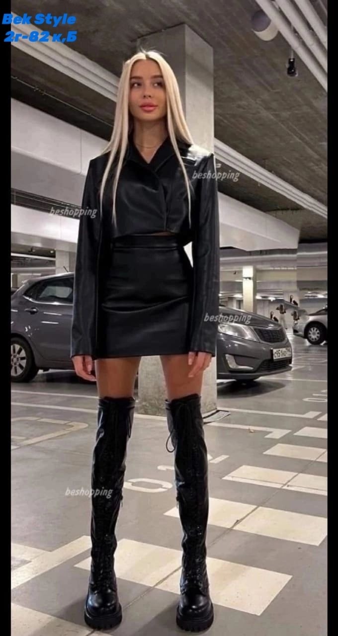 кожаный костюм с юбкой,костюм из экокожи,костюм пиджак и юбка,кожаный костюм двойка,кожаный костюм женский с юбкой