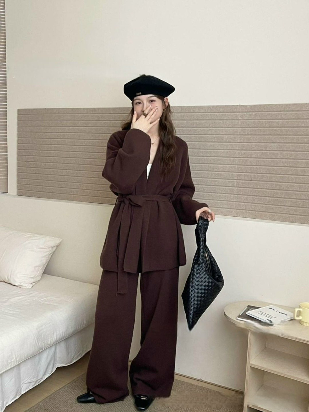 комплект кардиган,костюм повседневный,вязаные костюмы,женские костюмы,кардиган с поясом