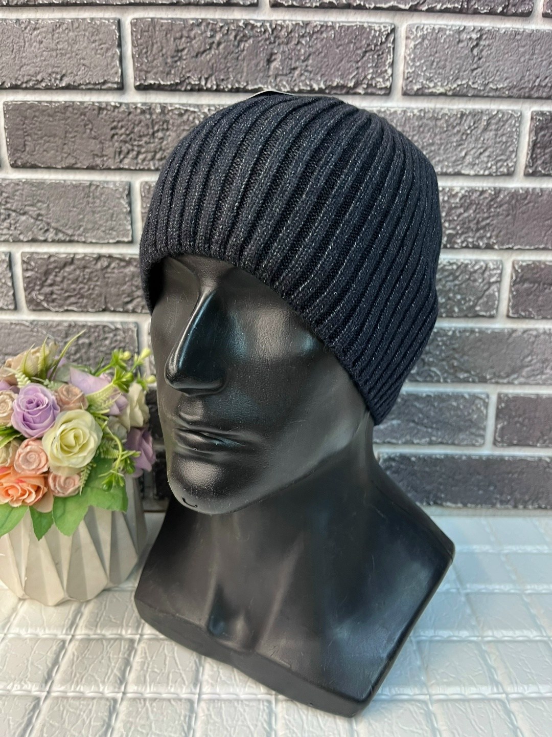 шапка мужская,вязаная мужская шапка,шапка мужская зимняя,шапка мужская на флисе,шапка мужская с отворотом