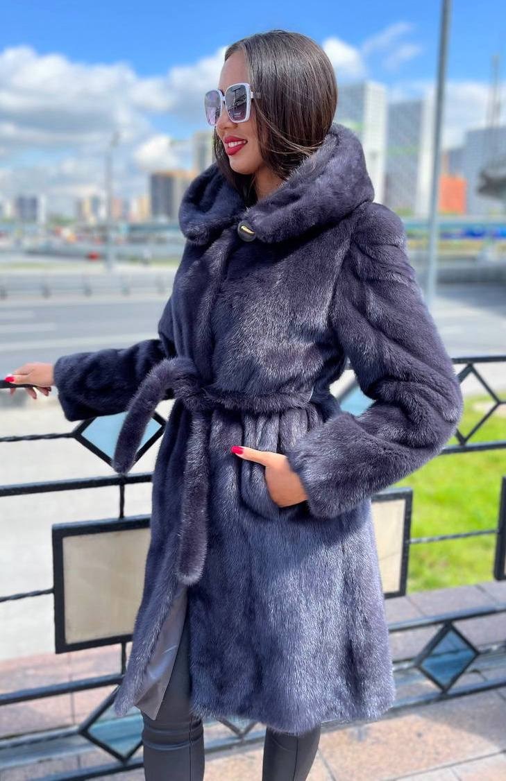 шуба норковая с капюшоном,шубы норковые,шуба норка,норковая шуба графит,шуба норковая женская