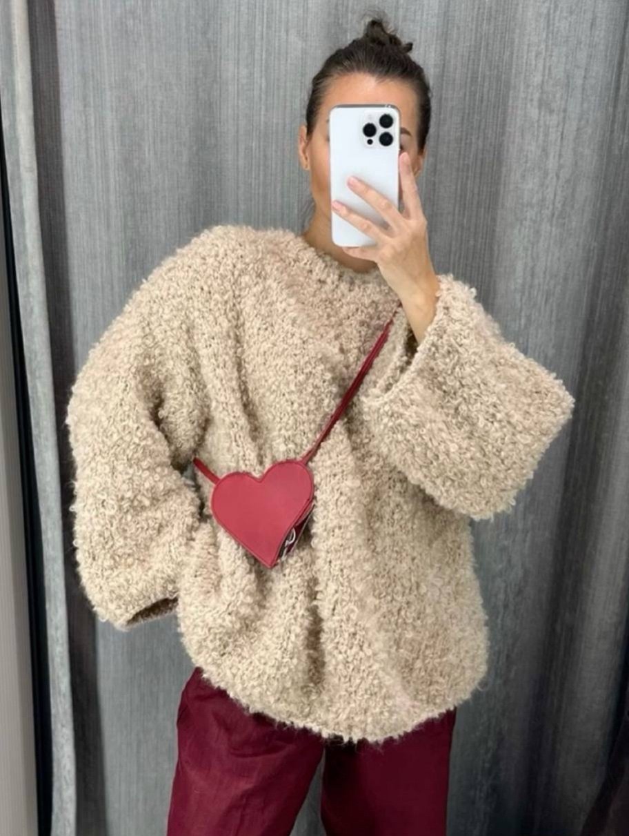 стильная кофта,джемпер оверсайз,свитер зимний оверсайз,кофта вязаная,свитер