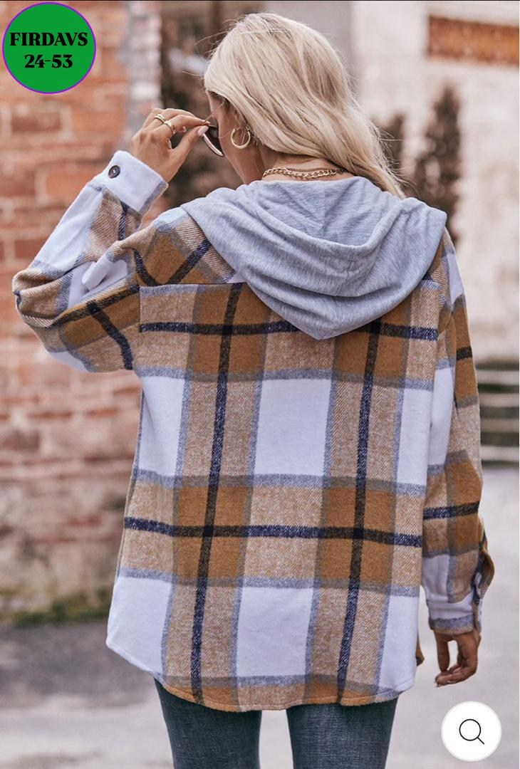 рубашка в клетку с капюшоном,рубашка с капюшоном,рубашка в клетку женская,клетчатая кофта,рубашка женская теплая в клетку