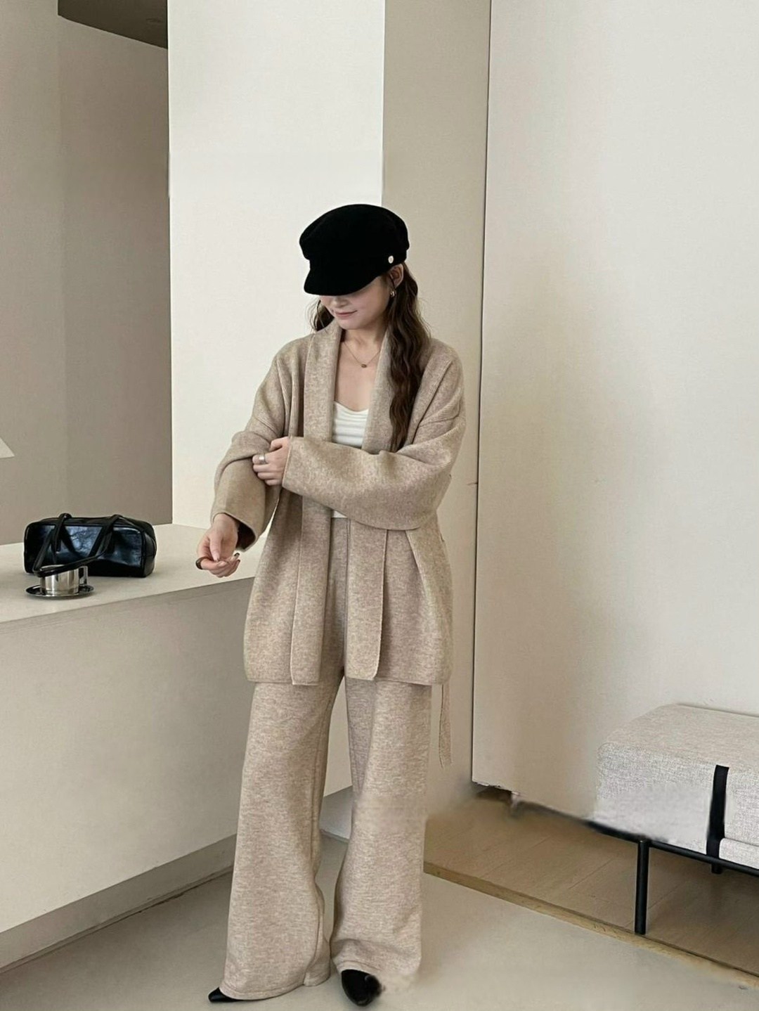 комплект кардиган,костюм повседневный,вязаные костюмы,женские костюмы,кардиган с поясом