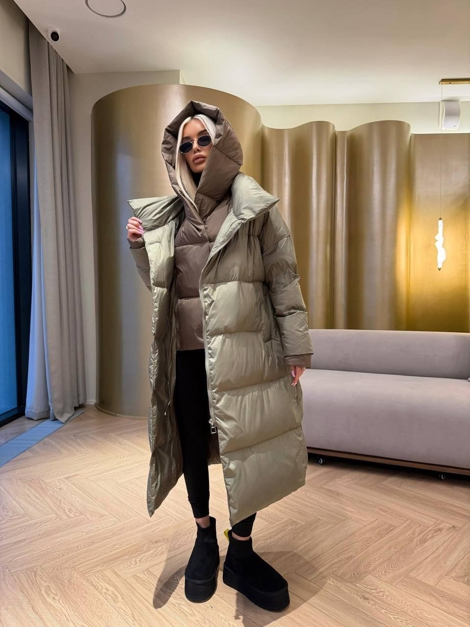 пуховик повседневный,стильные пуховики,длинные пуховики,удлиненный пуховик,пуховик